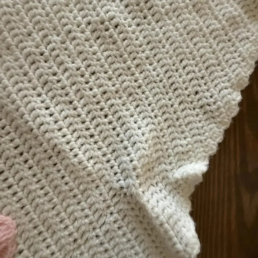 Crocheted Shawl? Couch Throw? Rosettes - Picture 5 of 7